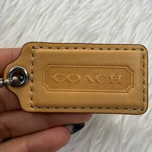 2" COACH Tan Fob Bag Charm Hang tag Hangtag